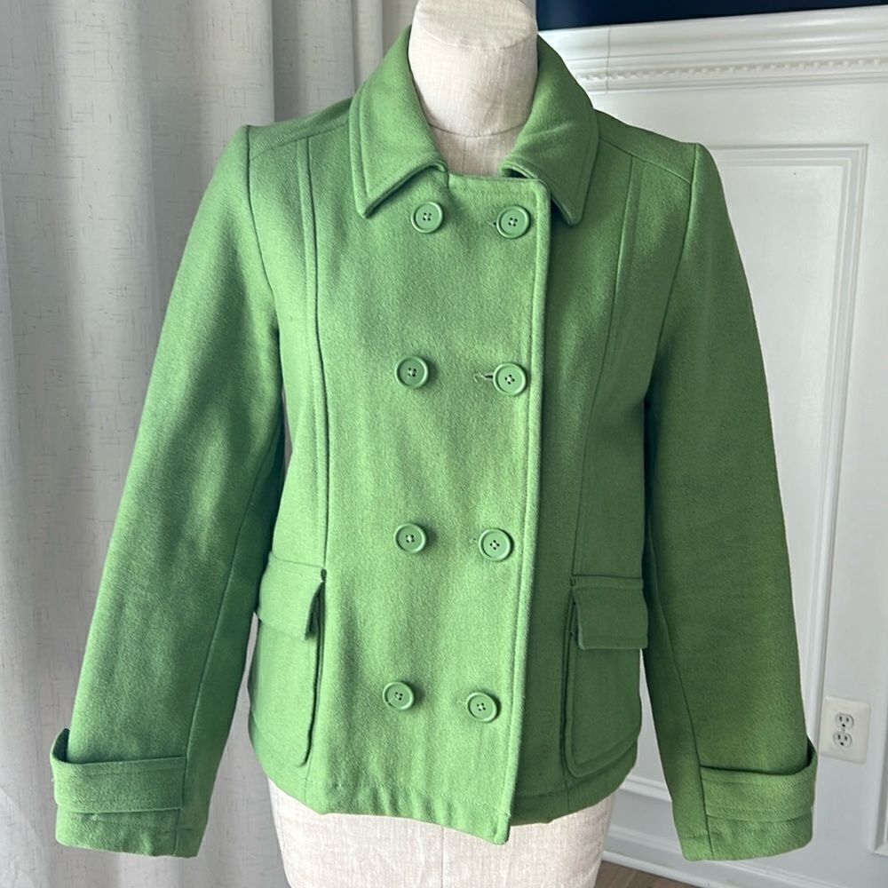 Cropped Wool Blend Peacoat Women’s Medium